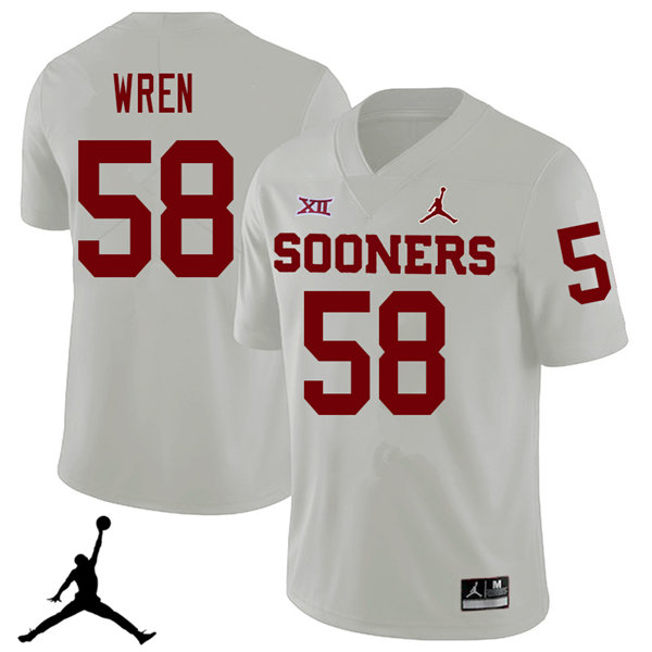 Oklahoma Sooners #58 Erick Wren 2018 College Football Jerseys Sale-White